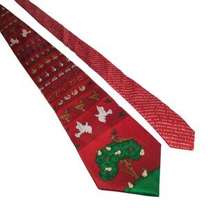 Vintage Holiday Tales 12 Days Of Christmas Silk Necktie Holiday Gift Dad Teacher